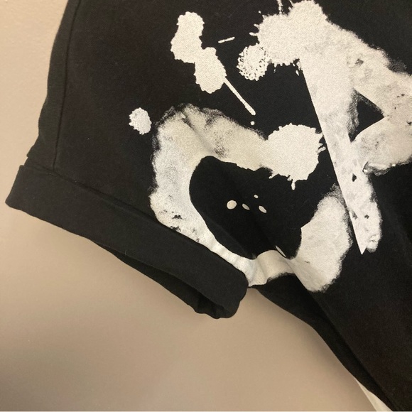 CALVIN KLEIN Graphic Logo Sporty Pocket Shirt Dress In Black White Women’s Sz S - Picture 6 of 9